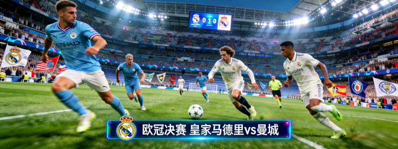 欧冠决赛直播画面 - 皇家马德里对阵曼城激烈比赛现场